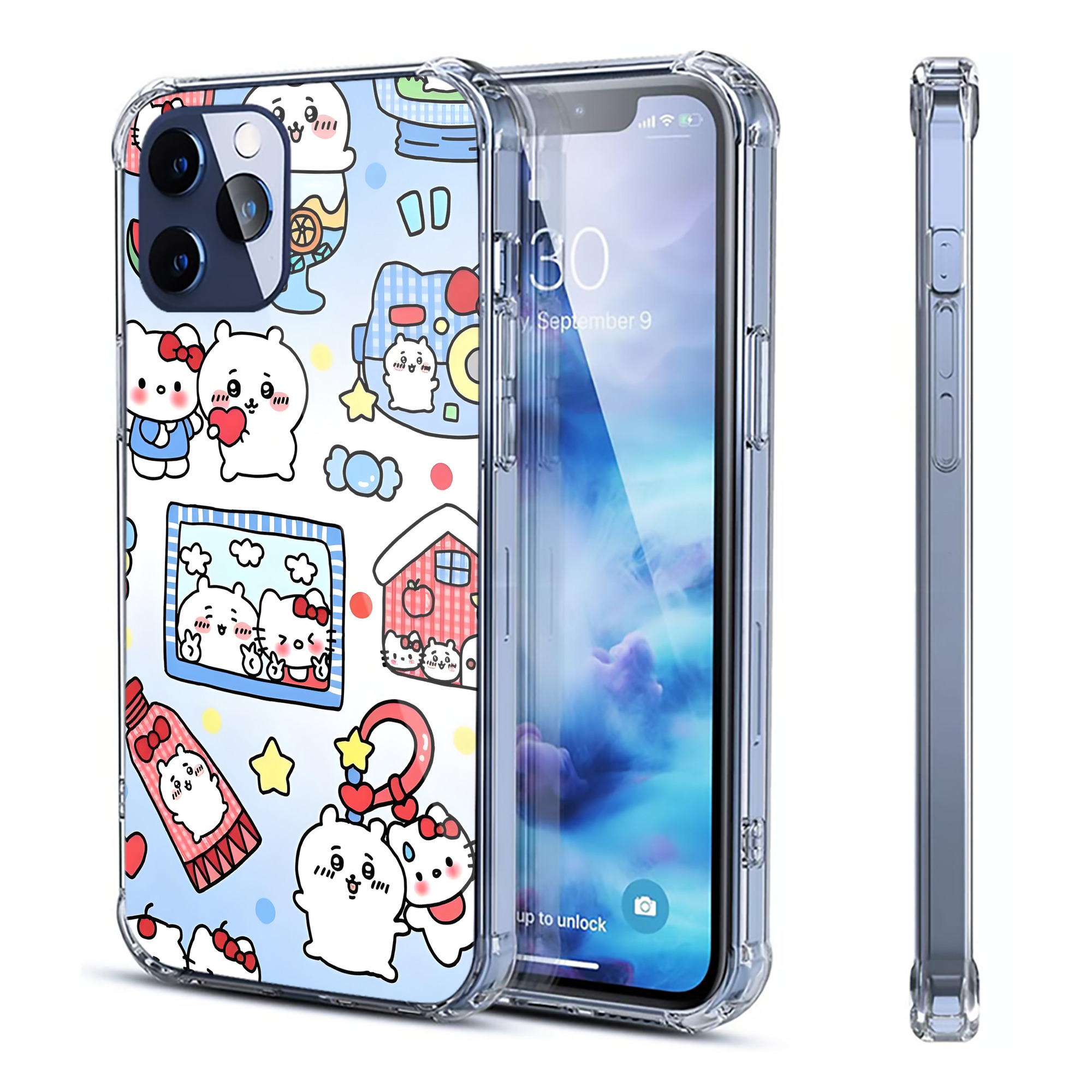（画像用） ちいかわ Chii-kawa 【iPhone 12シリーズ対応】透明スマホケース（クリアソフトケース）